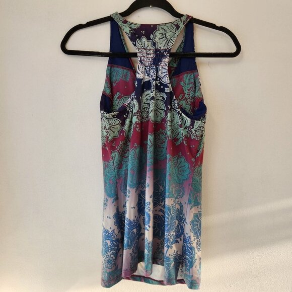 REI Multicolor Geometric Printed Cowl Neck Racerback Hiking Tank Top S - Picture 2 of 7